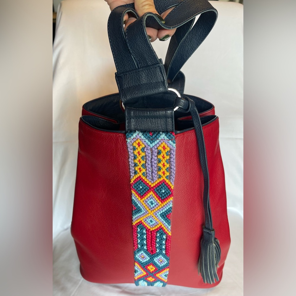 Cristina Orozco Leather Backpack with Embroidered Detail